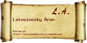 Latosinszky Áron névjegykártya