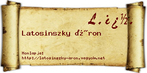 Latosinszky Áron névjegykártya