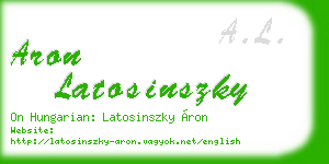 aron latosinszky business card